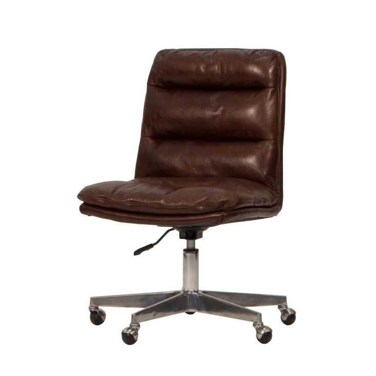 Leather Office Chair Vintage, Retro, Industrial Gas Lift