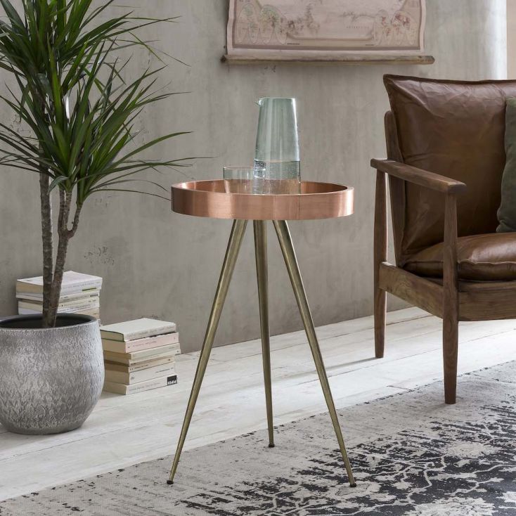 Copper Top Side Table