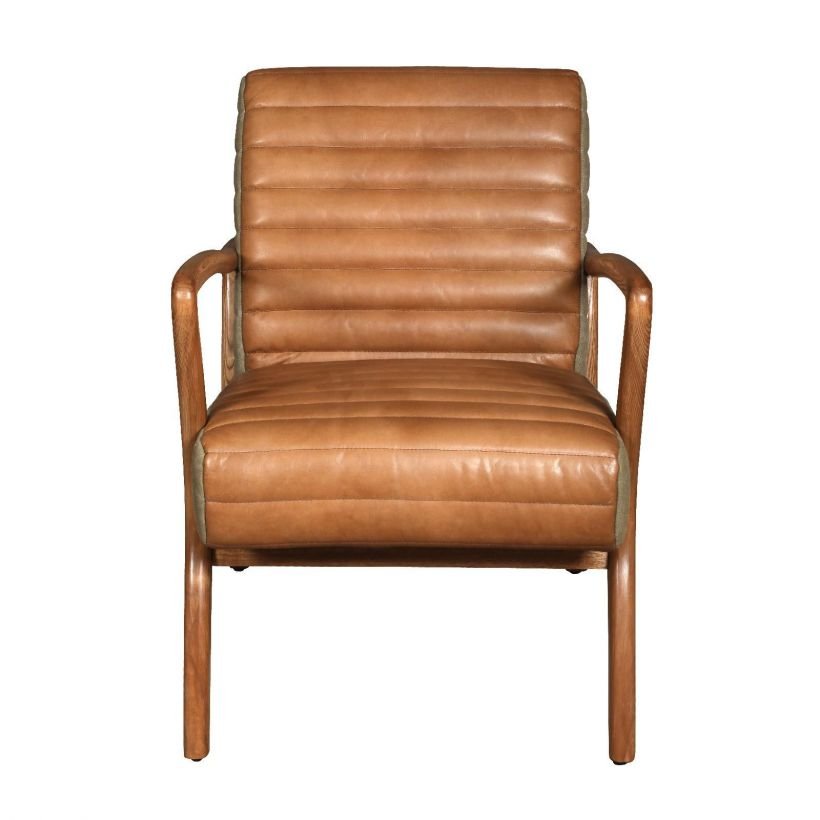 caramel leather arm chair