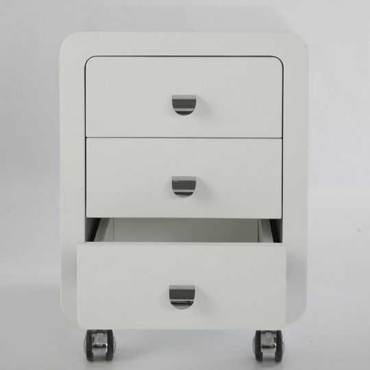 Gloss White Home Office Desk - Designer Retro Gloss