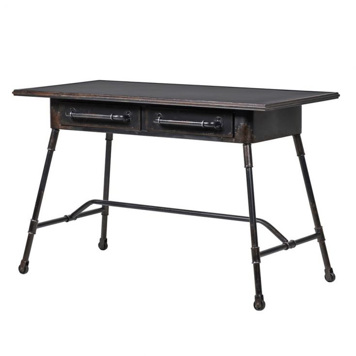 Black Industrial Desk Vintage Retro   Black Industrial Office Desk 