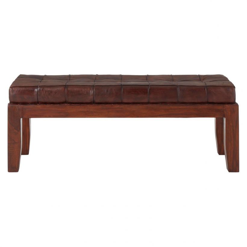 Lorilee genuine shop leather bench