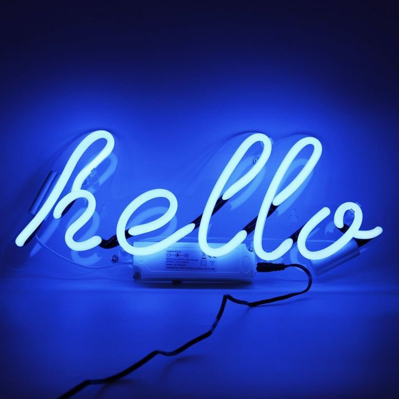 Hello Neon Sign - Locomocean • online store Smithers of Stamford UK