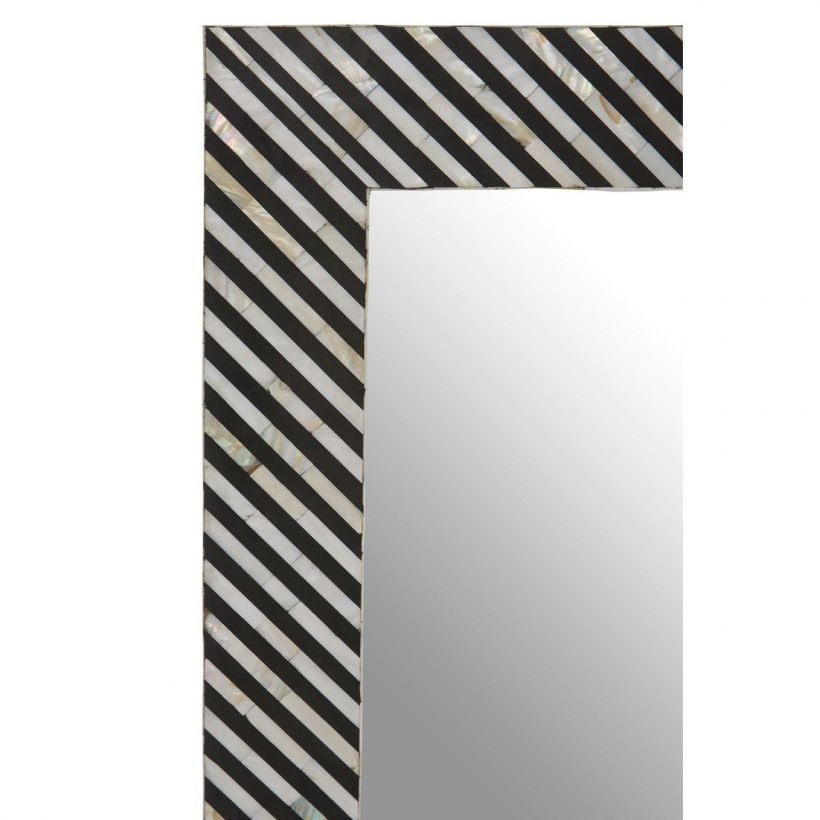 Luxury Black And White Stripes Mirrors - Made From Buffalo Bone