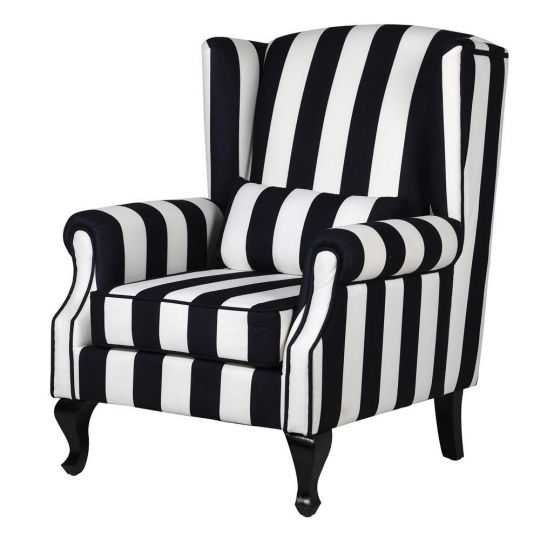 Black and White Striped Armchair - Uk