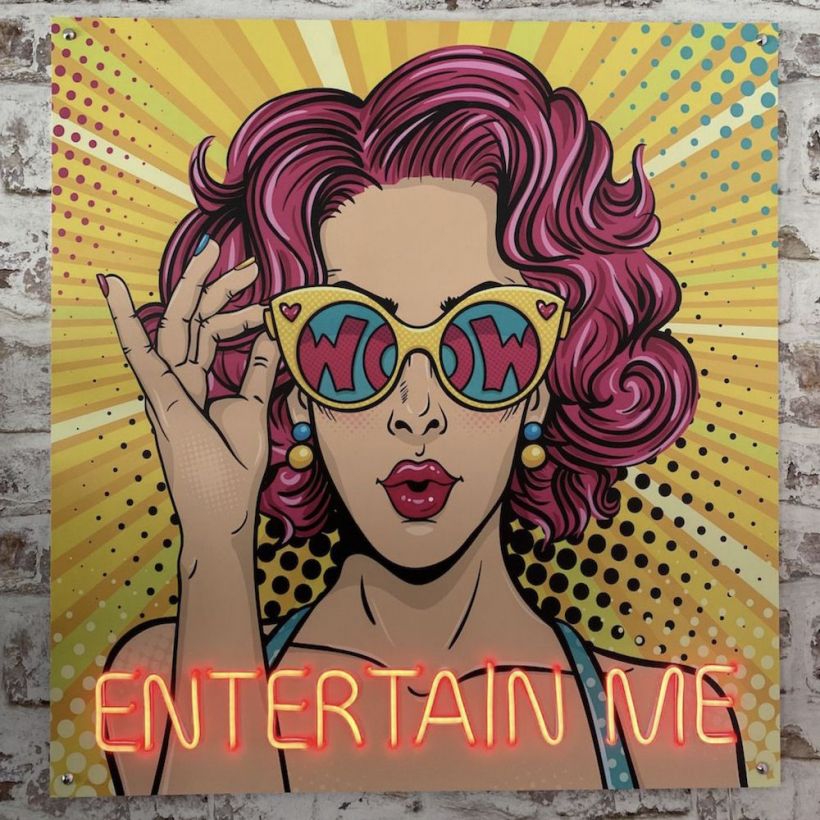 Pink Pop Art Print Entertain Me Neon Art - UK