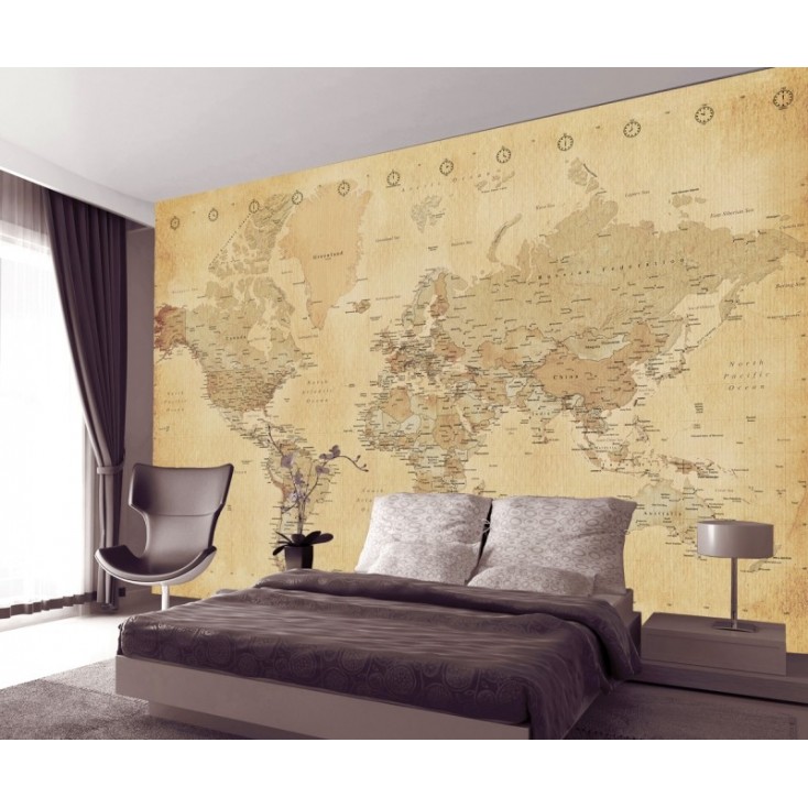 Vintage world map wallpaper. Old Style vintage design ...