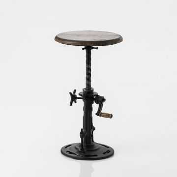 Adjustable Wind Up Industrial Bar Stool - Smithers of Stamford