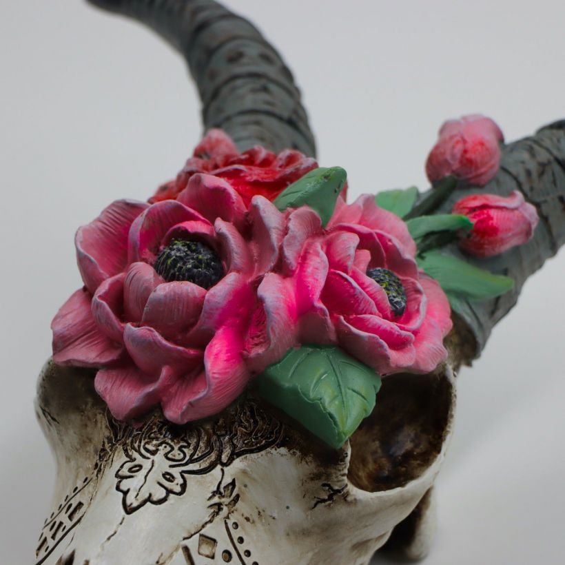 Goat Skull Head With Flowers - Smithers of Stamford • UK, US & Canada