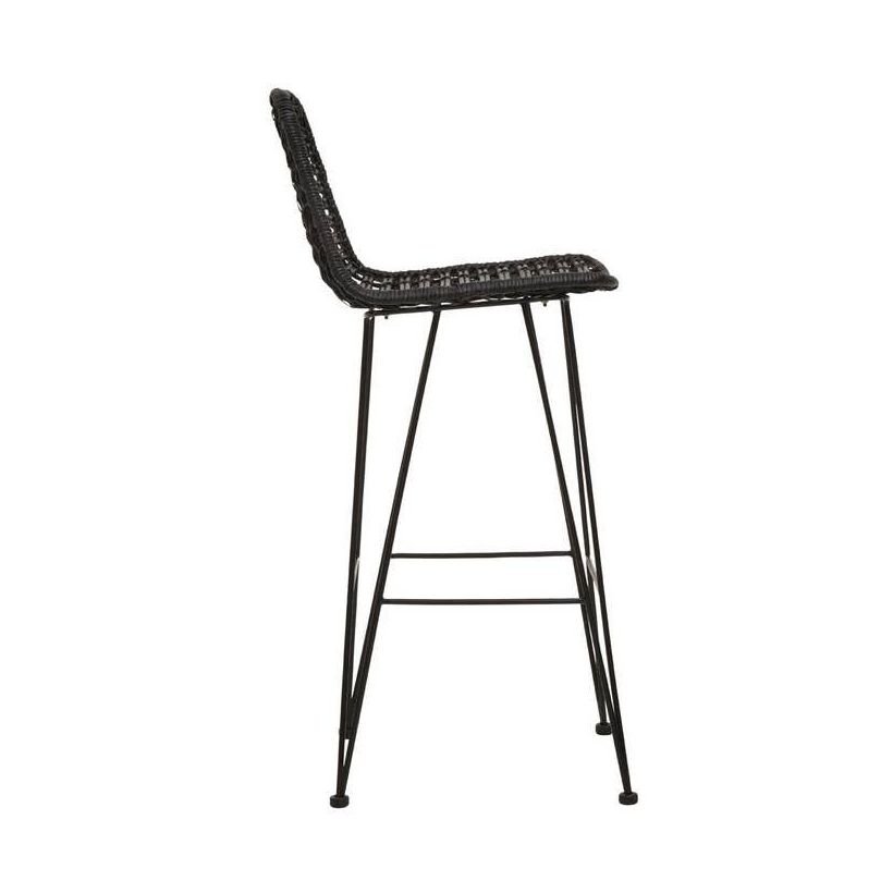 Black Rattan Kitchen Bar Stool Smithers • online store Smithers of