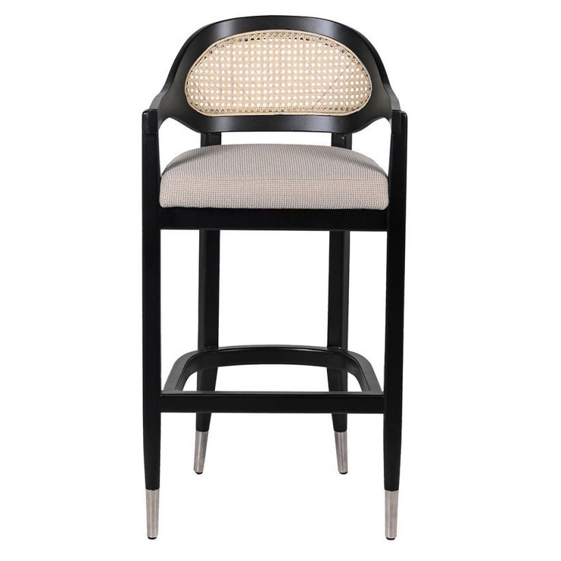 Black rattan counter deals stools