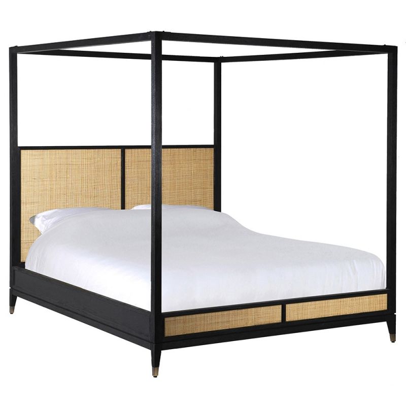 Ebony Rattan 4 Poster King Bed Bedroom Smithers of Stamford £3,168.00 Store UK, US, EU, AE,BE,CA,DK,FR,DE,IE,IT,MT,NL,NO,ES,S...