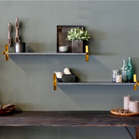 Marble Wall Shelf with Gold Brackets This And That Smithers of Stamford £175.00 Store UK, US, EU, AE,BE,CA,DK,FR,DE,IE,IT,MT,...