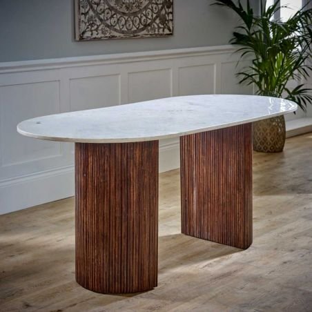 Lotus Marble and Wood Dining Table Furniture Smithers of Stamford £950.00 Store UK, US, EU, AE,BE,CA,DK,FR,DE,IE,IT,MT,NL,NO,...