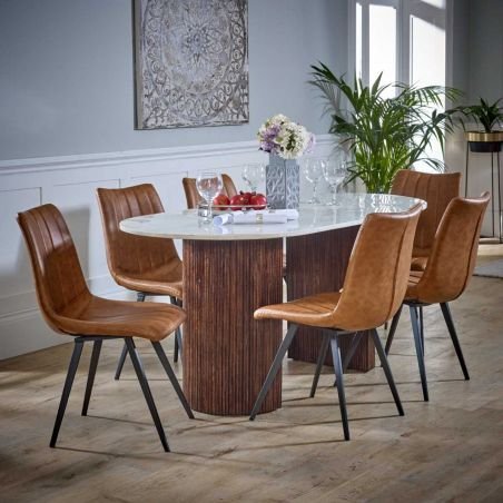 Lotus Marble and Wood Dining Table Furniture Smithers of Stamford £950.00 Store UK, US, EU, AE,BE,CA,DK,FR,DE,IE,IT,MT,NL,NO,...