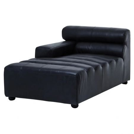 Titan Black Leather Chaise Longue Designer Furniture Smithers of Stamford £3,500.00 Store UK, US, EU