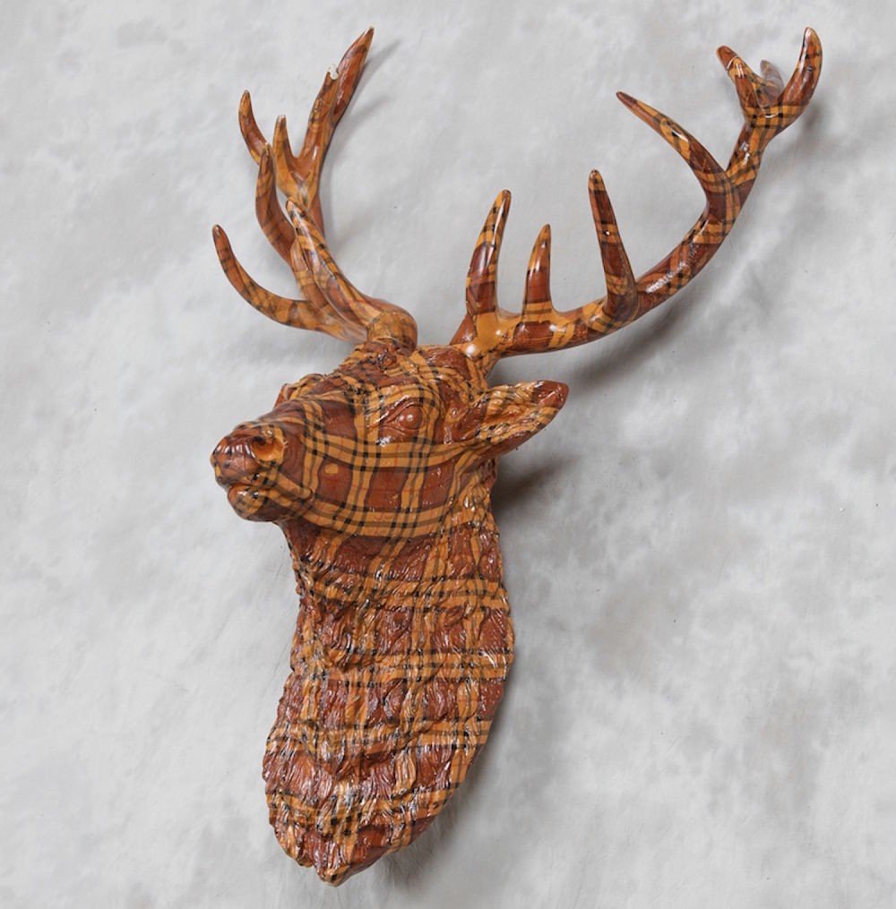 Stag Head Decoration Tartan Home Accessories