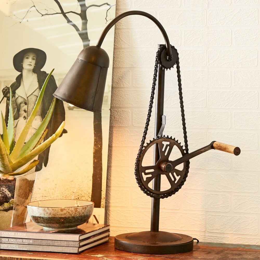 Retro Metal Cool Industrial Vintage Bicycle Desk Table Lamps Lights