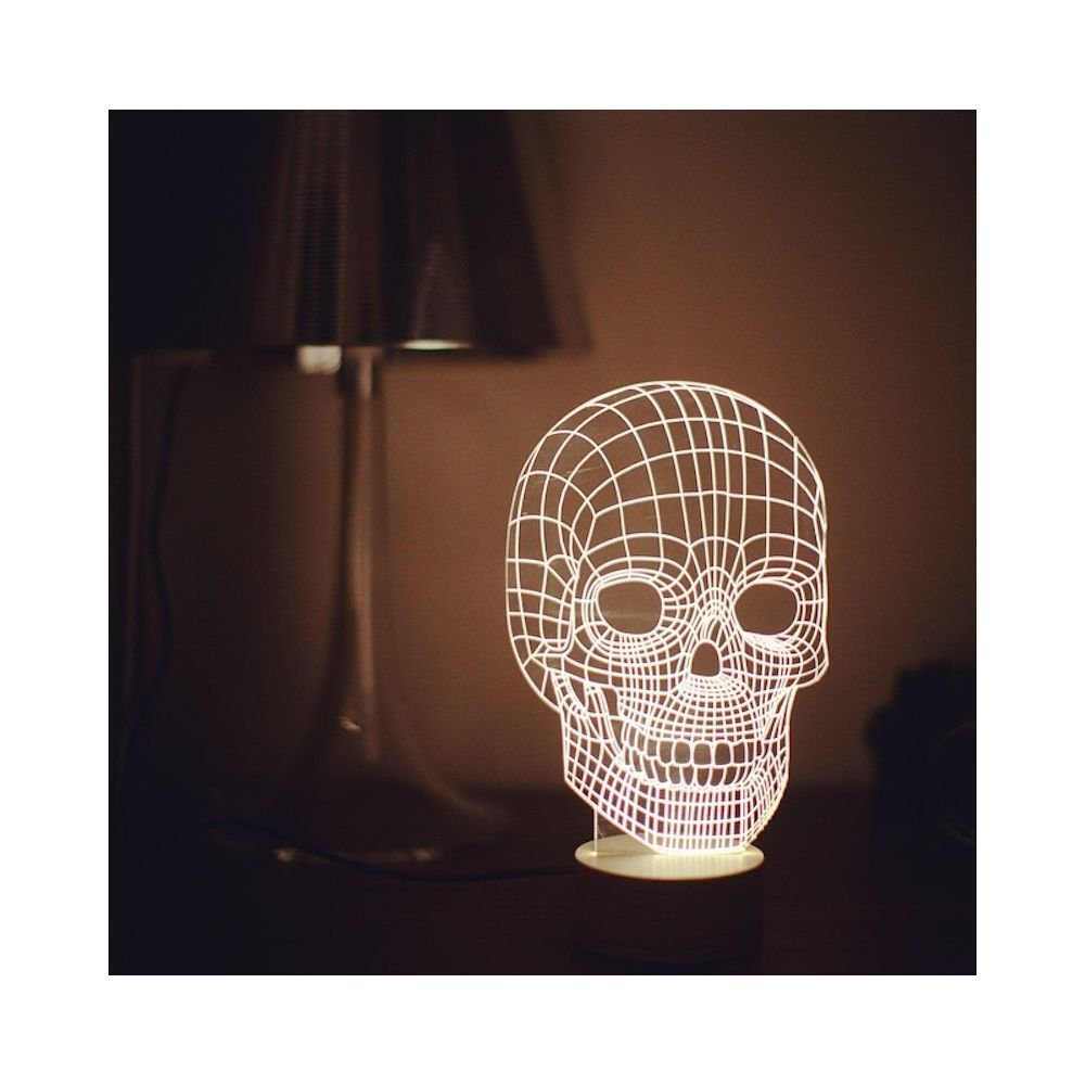 skull table lamp