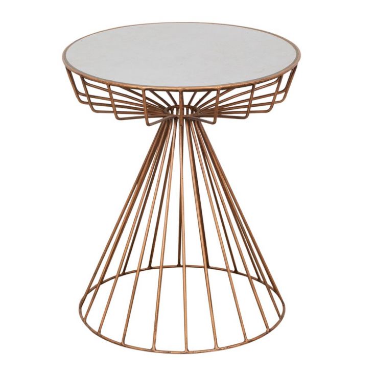 Copper And Glass Side Table