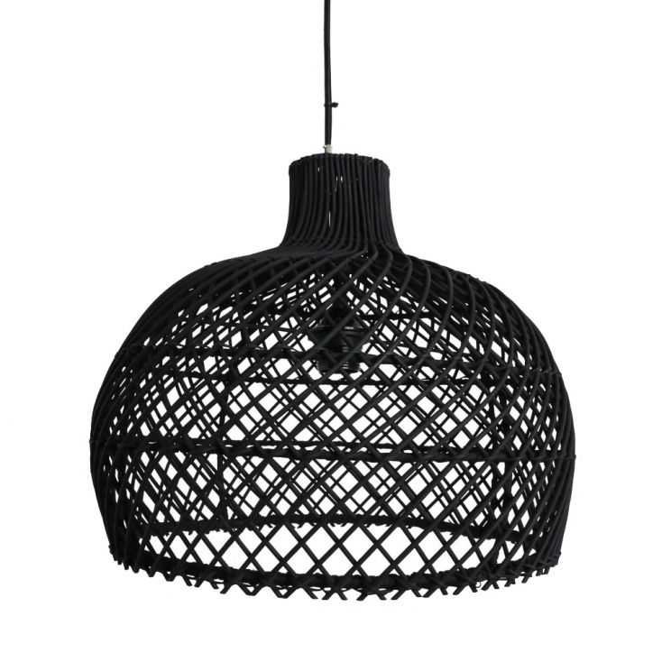 Black Rattan Ceiling Light - Smithers of Stamford