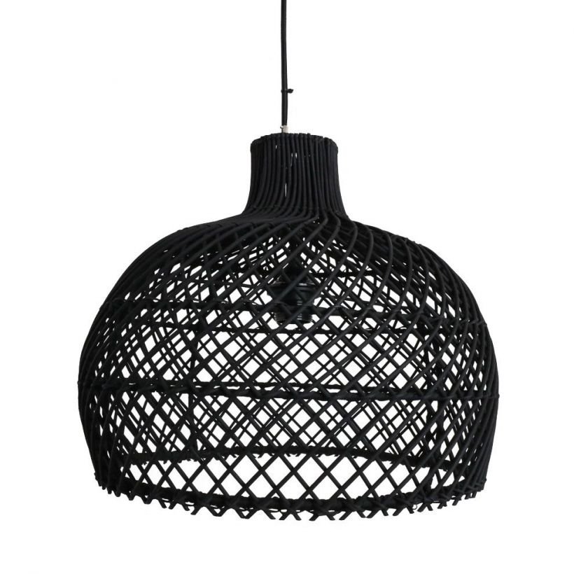 Black Rattan Ceiling Light - Smithers of Stamford • UK, US & Canada