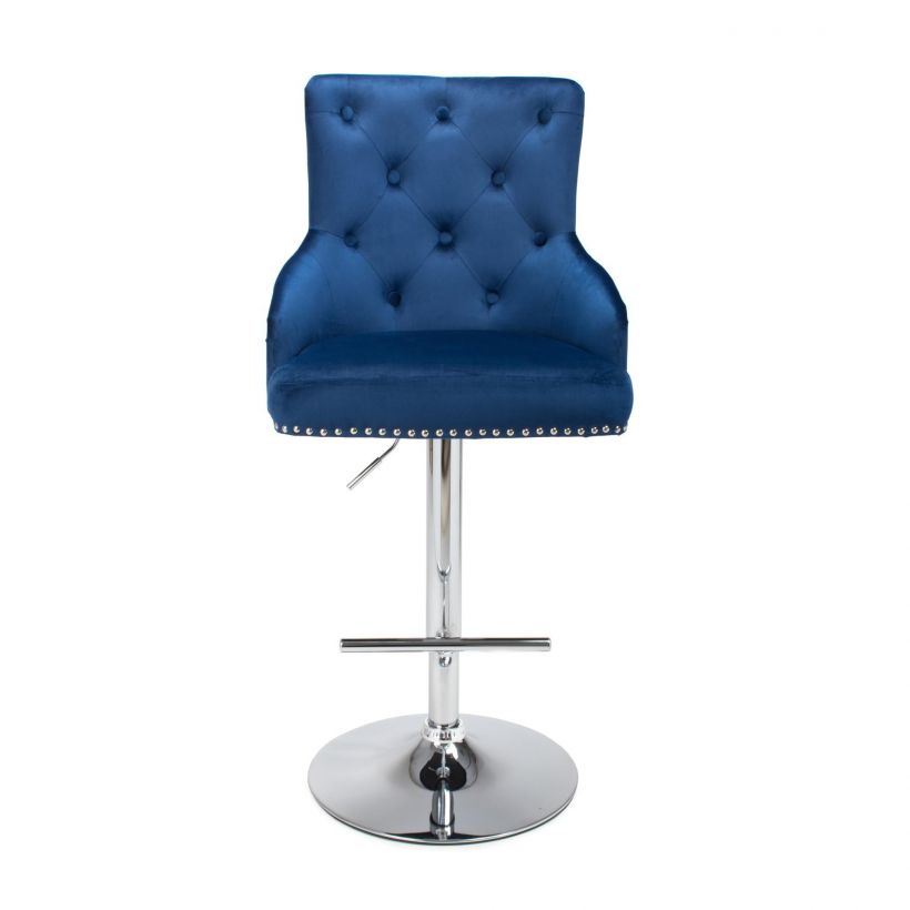 Green Velvet Bar Stool in Blue | Grey | Black | Mink • UK, US & Canada