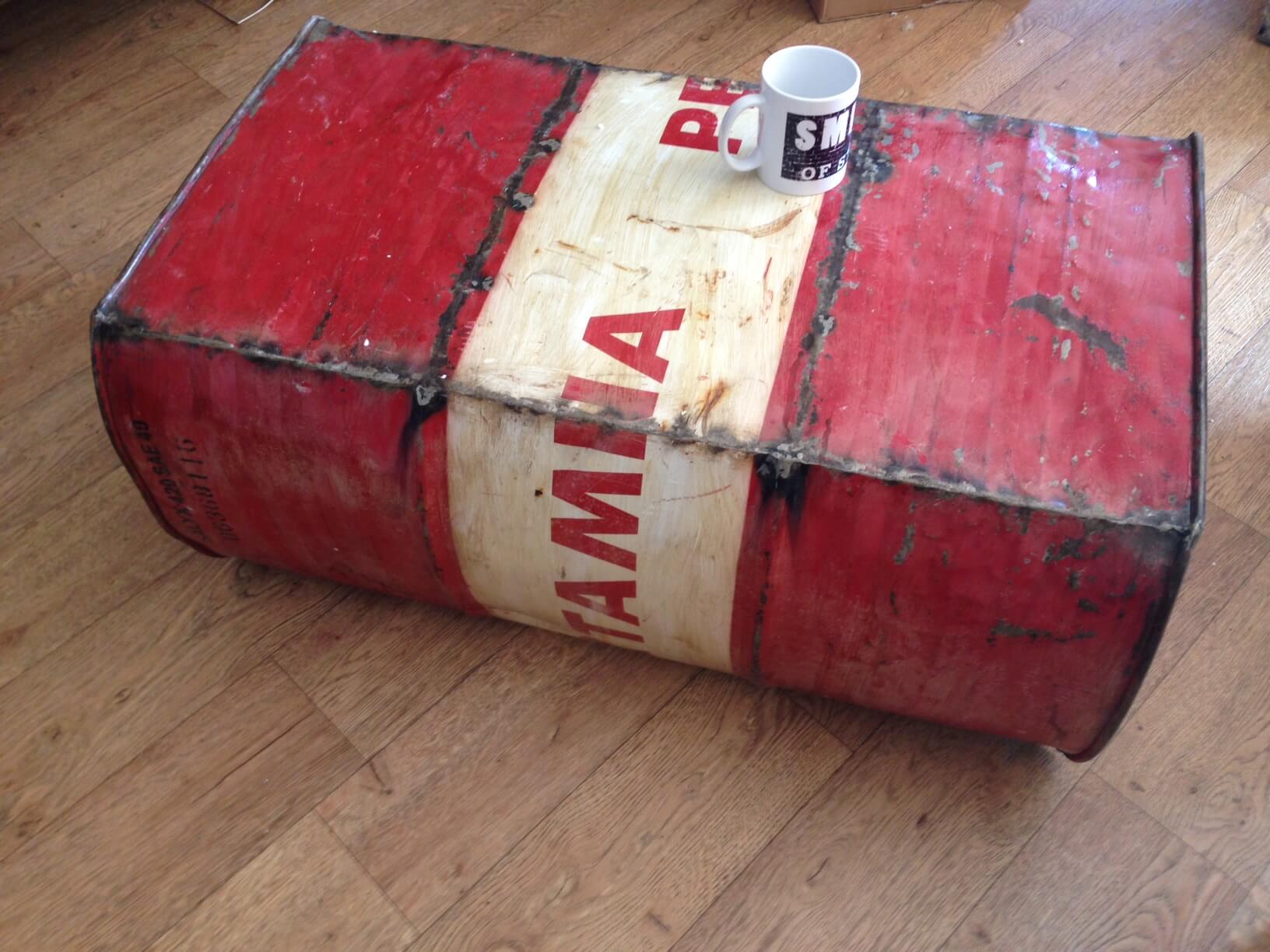 Industrial Retro Upcycled Metal Drum Coffee Table